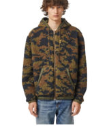 Chaqueta Diesel teddy de camuflaje con espalda acolchada
