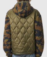 Chaqueta Diesel teddy de camuflaje con espalda acolchada