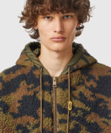 Chaqueta Diesel teddy de camuflaje con espalda acolchada