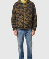Chaqueta Diesel teddy de camuflaje con espalda acolchada