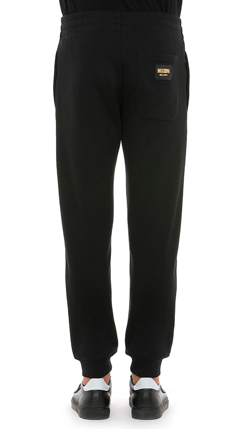 Pantalón Moschino con placa del logo en bolsillo trasero