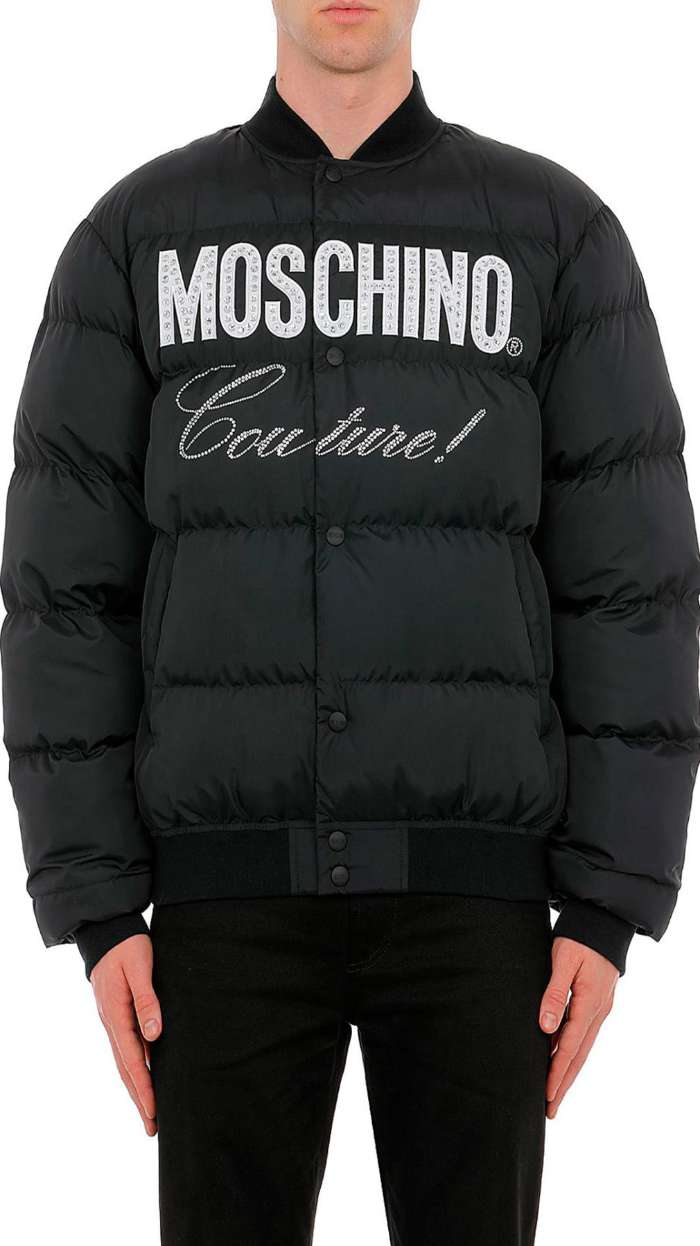 Chaqueta Moschino logo con cristales