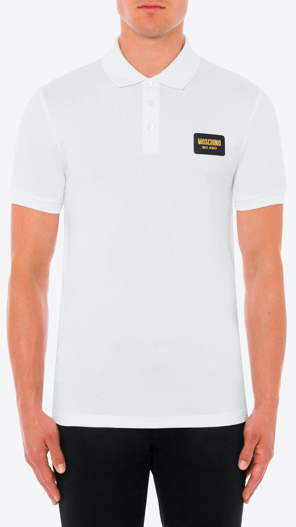 Polo Moschino placa con logo