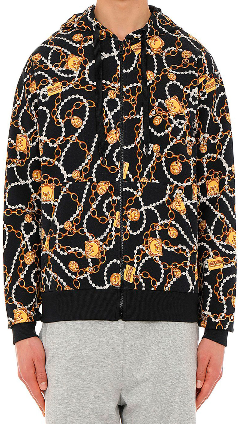 Chaqueta Moschino estampado de cadenas con Teddy Bear