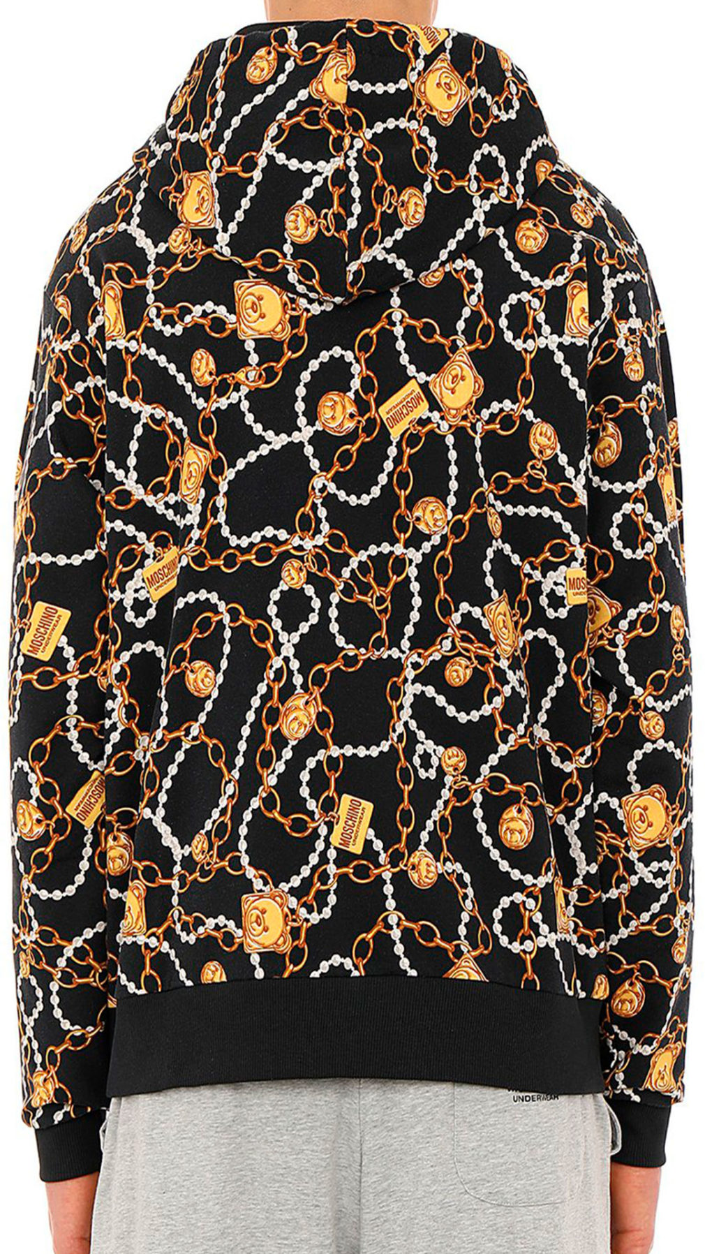 Chaqueta Moschino estampado de cadenas con Teddy Bear