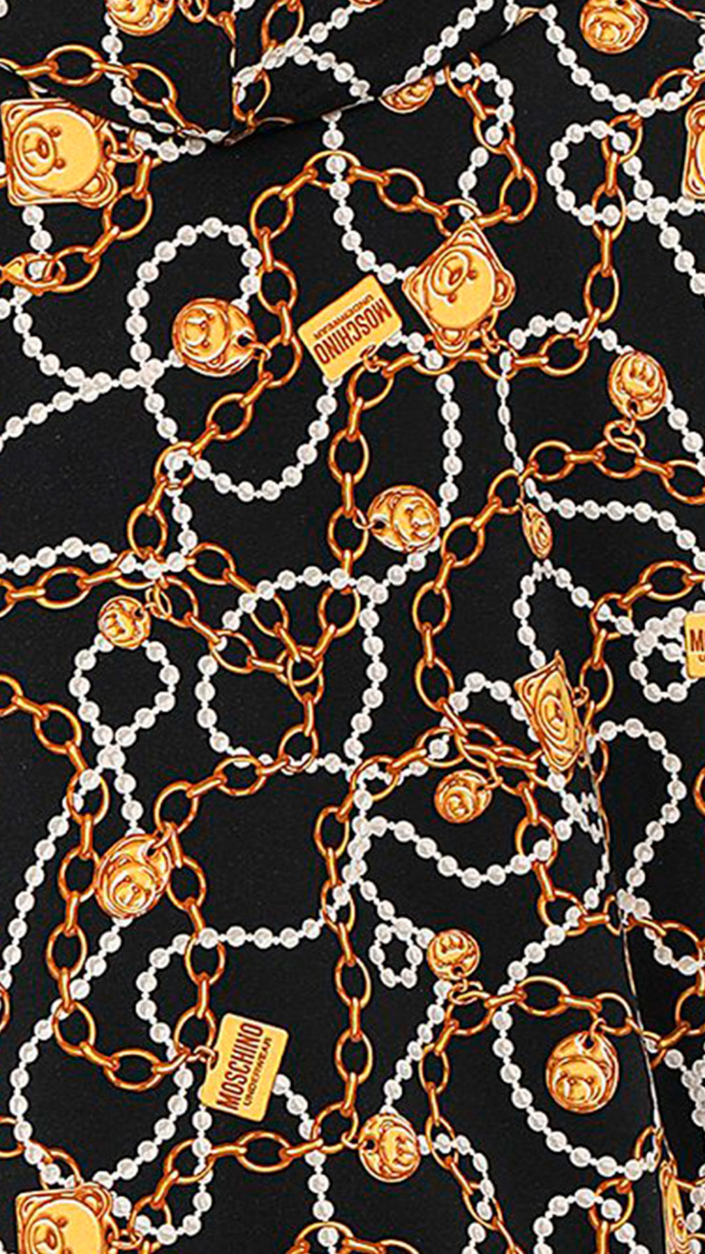 Chaqueta Moschino estampado de cadenas con Teddy Bear
