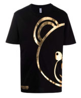 Camiseta Moschino logo Teddy Bear estampado en dorado metalizado