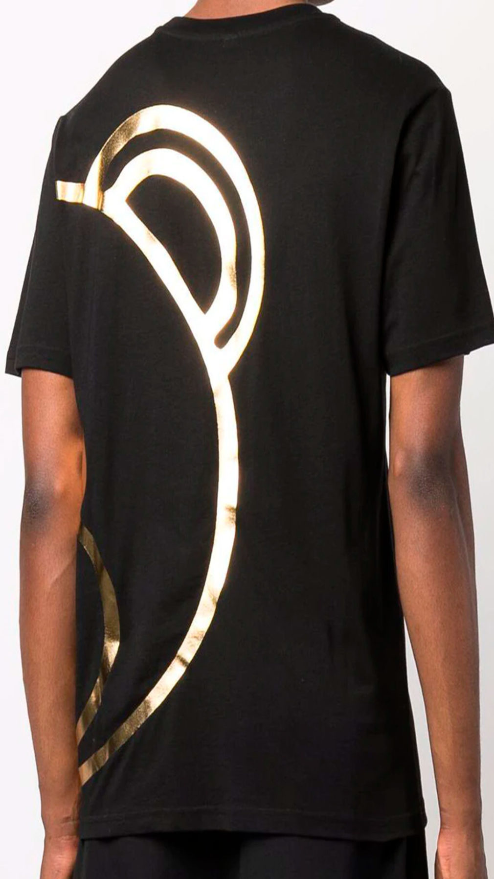 Camiseta Moschino logo Teddy Bear estampado en dorado metalizado