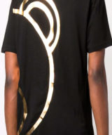 Camiseta Moschino logo Teddy Bear estampado en dorado metalizado