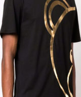 Camiseta Moschino logo Teddy Bear estampado en dorado metalizado