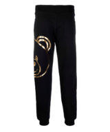 Pantalón Moschino logo Teddy Bear en estampado dorado metalizado