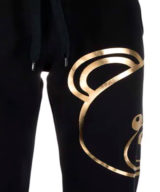 Pantalón Moschino logo Teddy Bear en estampado dorado metalizado