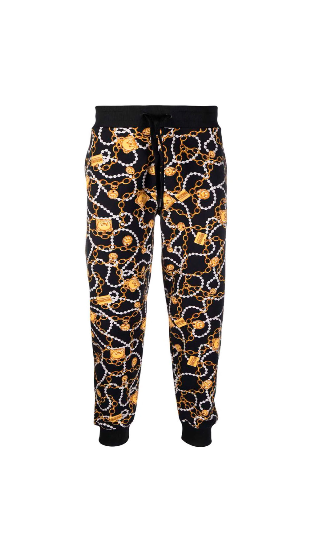 Pantalón Moschino logo Teddy Bear estampado de cadenas