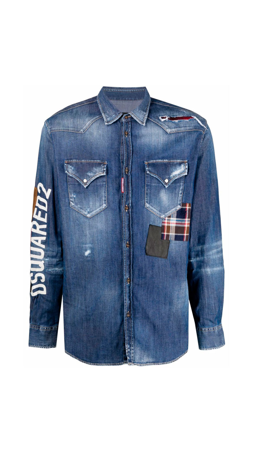 Camisa Dsquared2 de mezclilla con efecto envejecido
