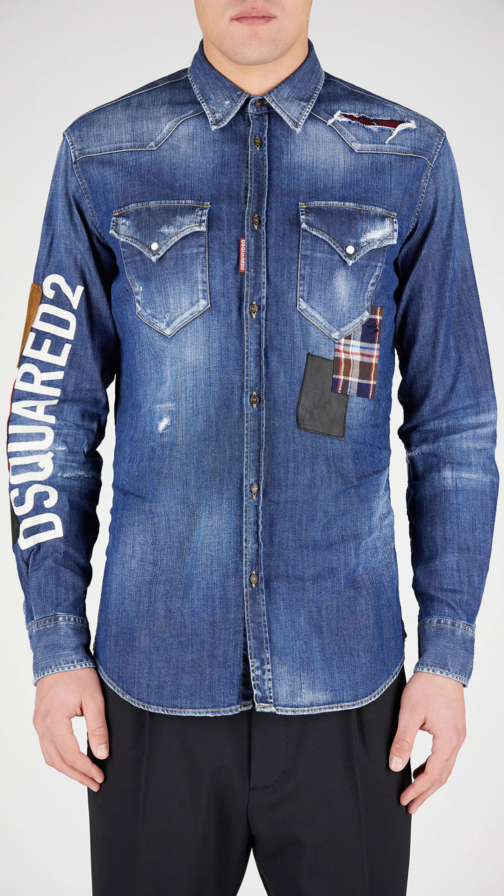 Camisa Dsquared2 de mezclilla con efecto envejecido