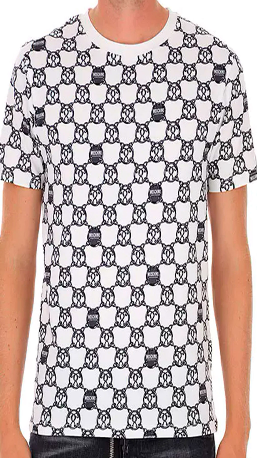Camiseta Moschino estampado de cadenas con logo