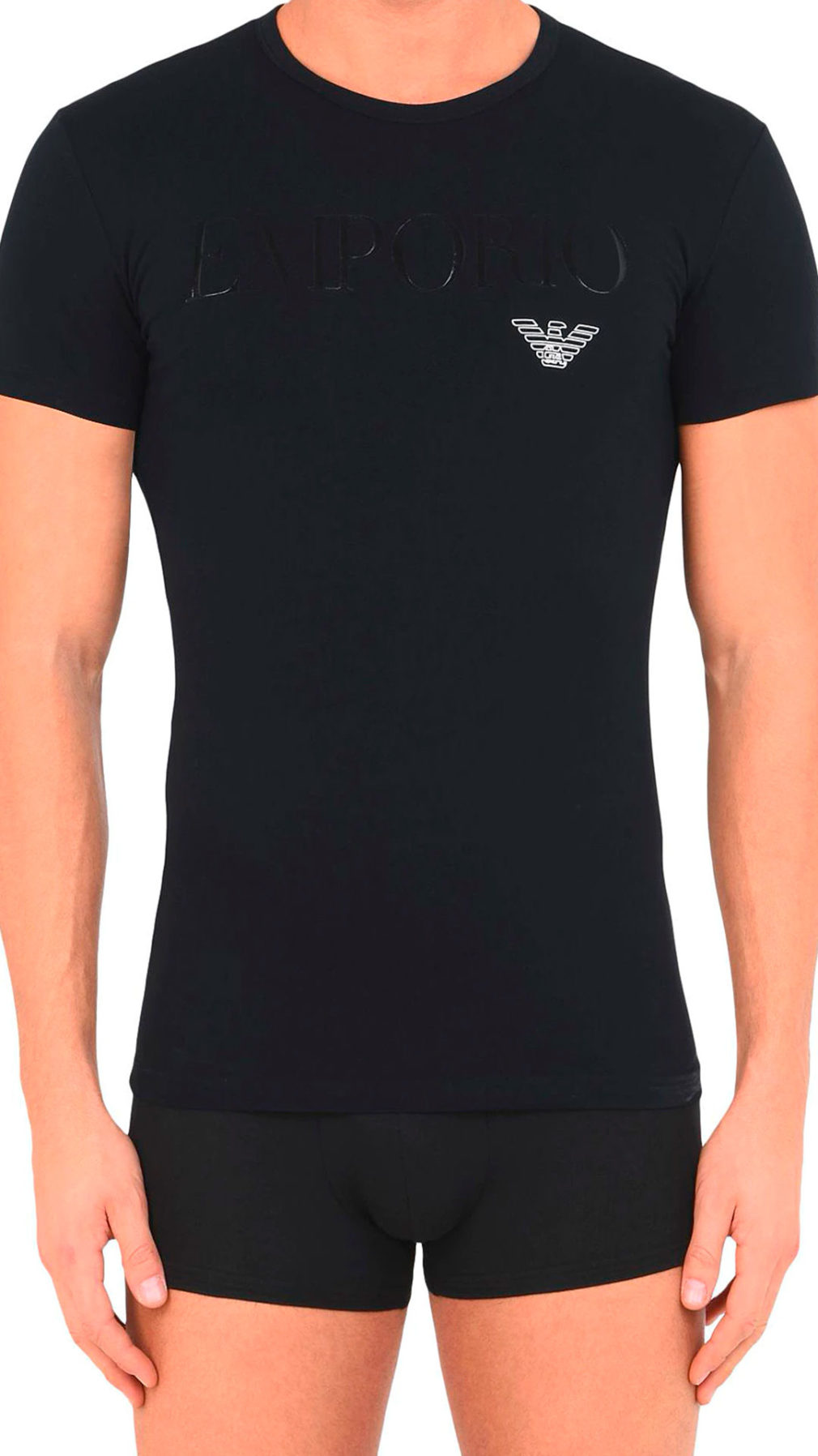 Camiseta Emporio Armani con logo en la parte delantera y parte trasera