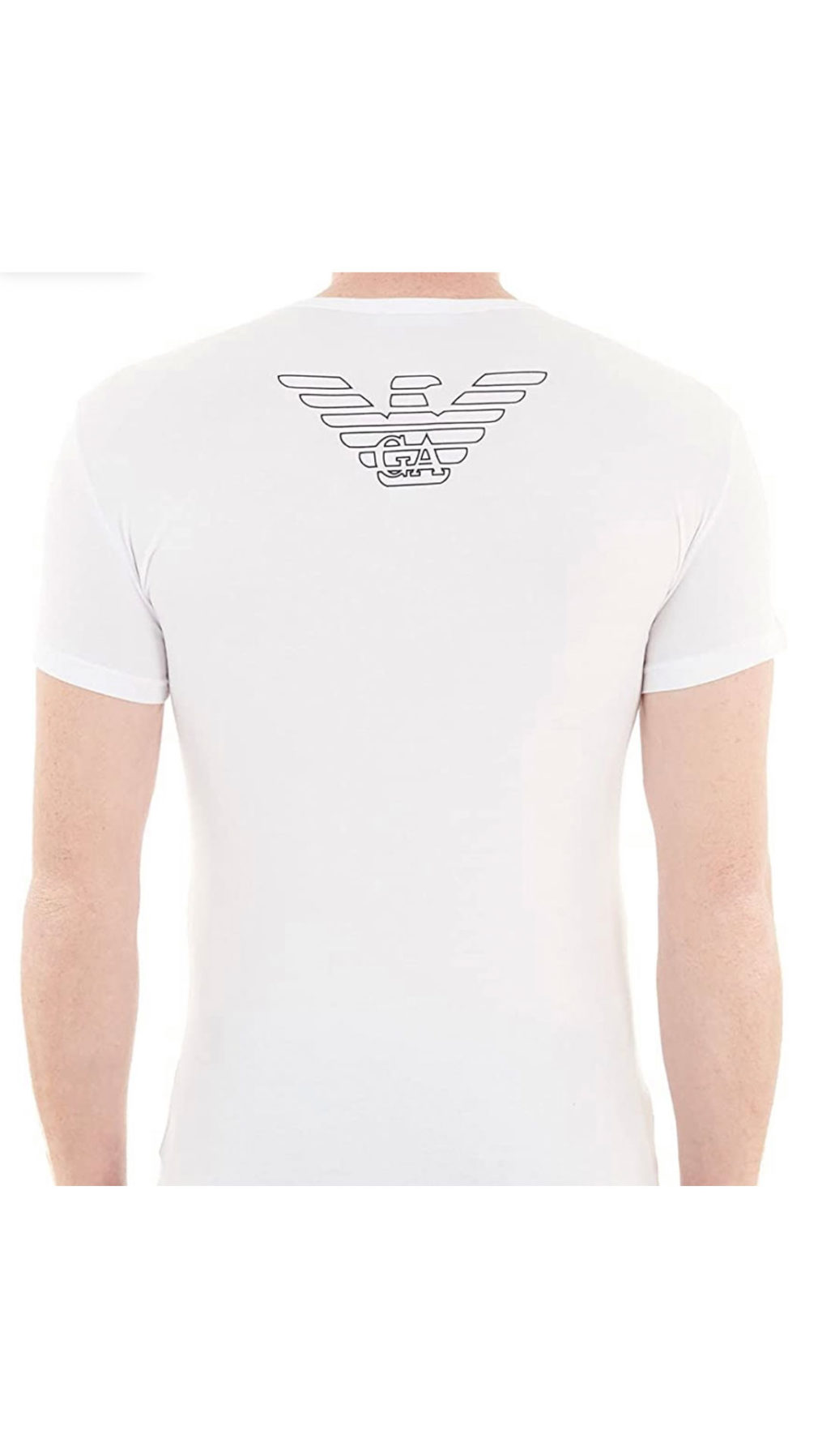 Camiseta Emporio Armani con logo en la parte delantera y parte trasera