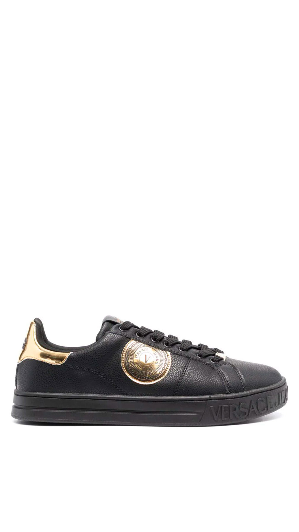Deportiva Versace Jeans Couture con placa del logo en oro en el lateral
