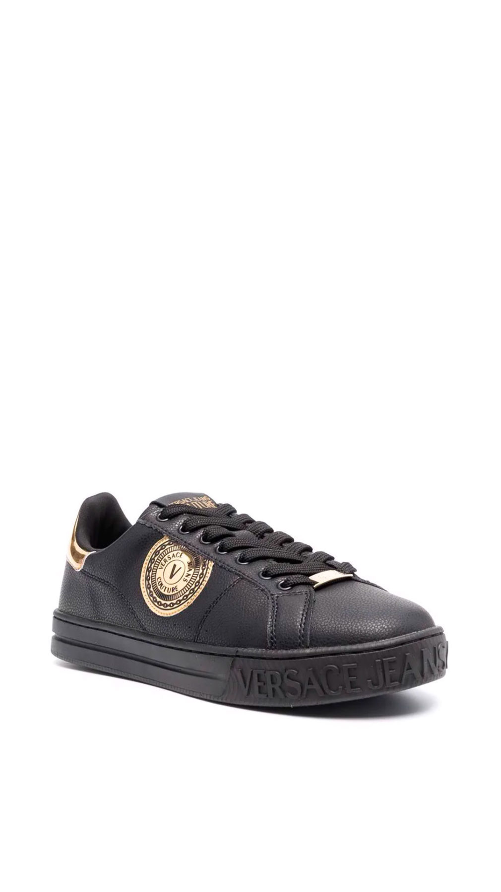 Deportiva Versace Jeans Couture con placa del logo en oro en el lateral