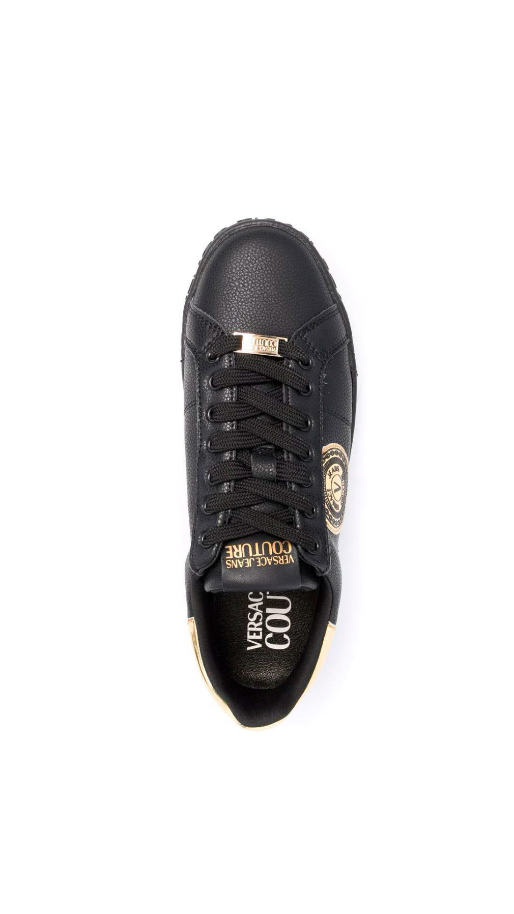 Deportiva Versace Jeans Couture con placa del logo en oro en el lateral