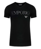 Camiseta cuello pico Emporio Armani con logo en la parte delantera y parte trasera