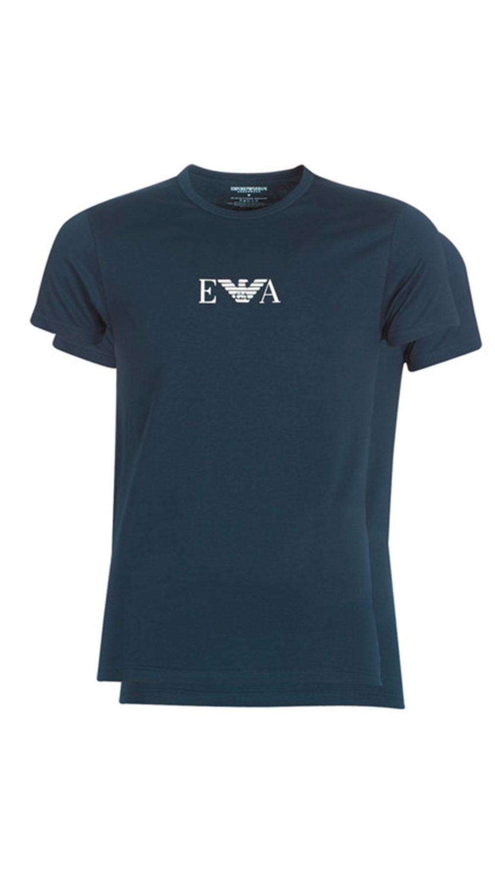 Camiseta Emporio Armani pack de 2 en azul con logo parte delantera