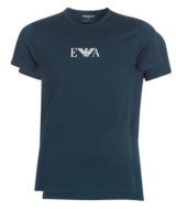 Camiseta Emporio Armani pack de 2 en azul con logo parte delantera
