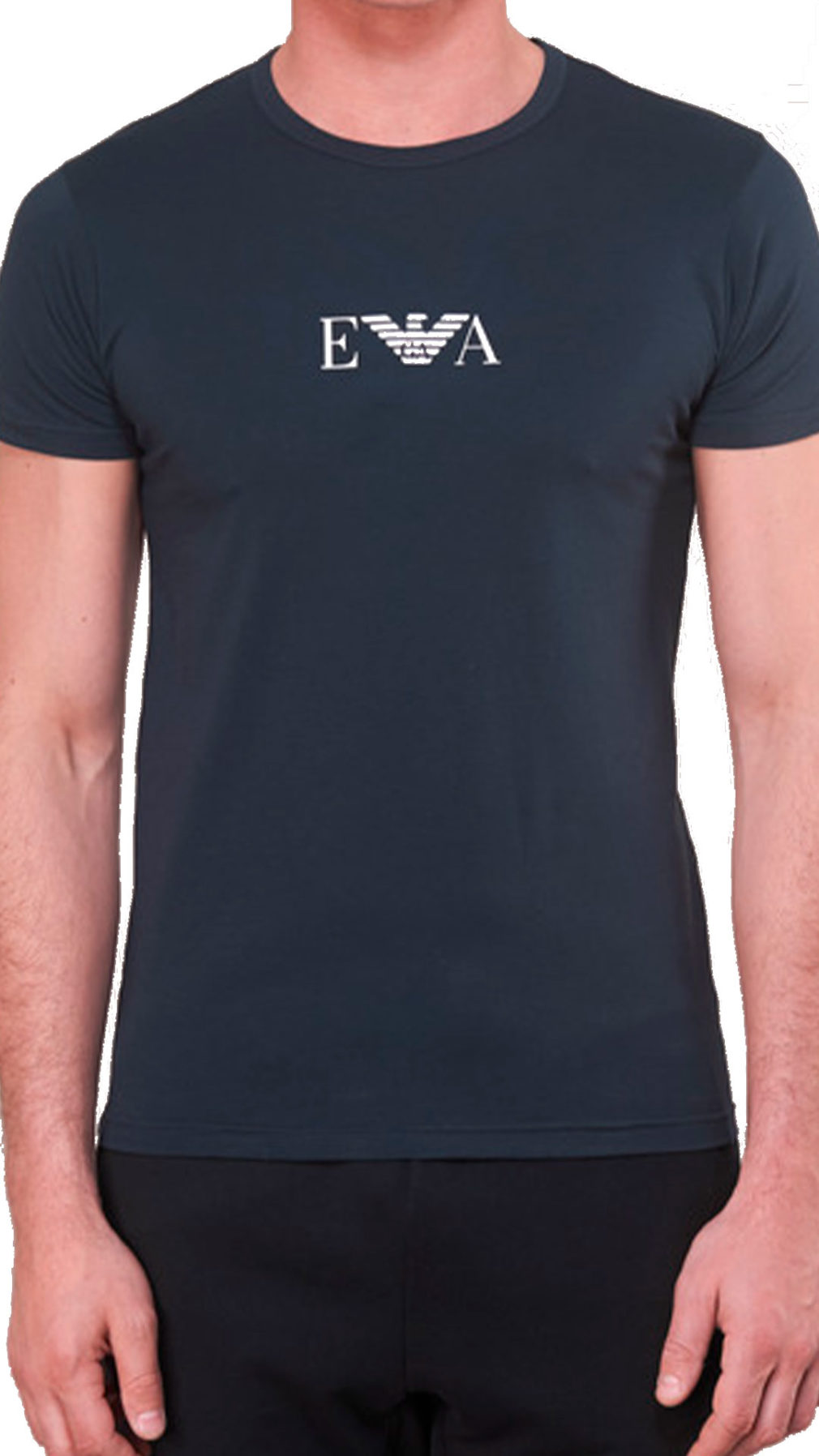 Camiseta Emporio Armani pack de 2 en azul con logo parte delantera