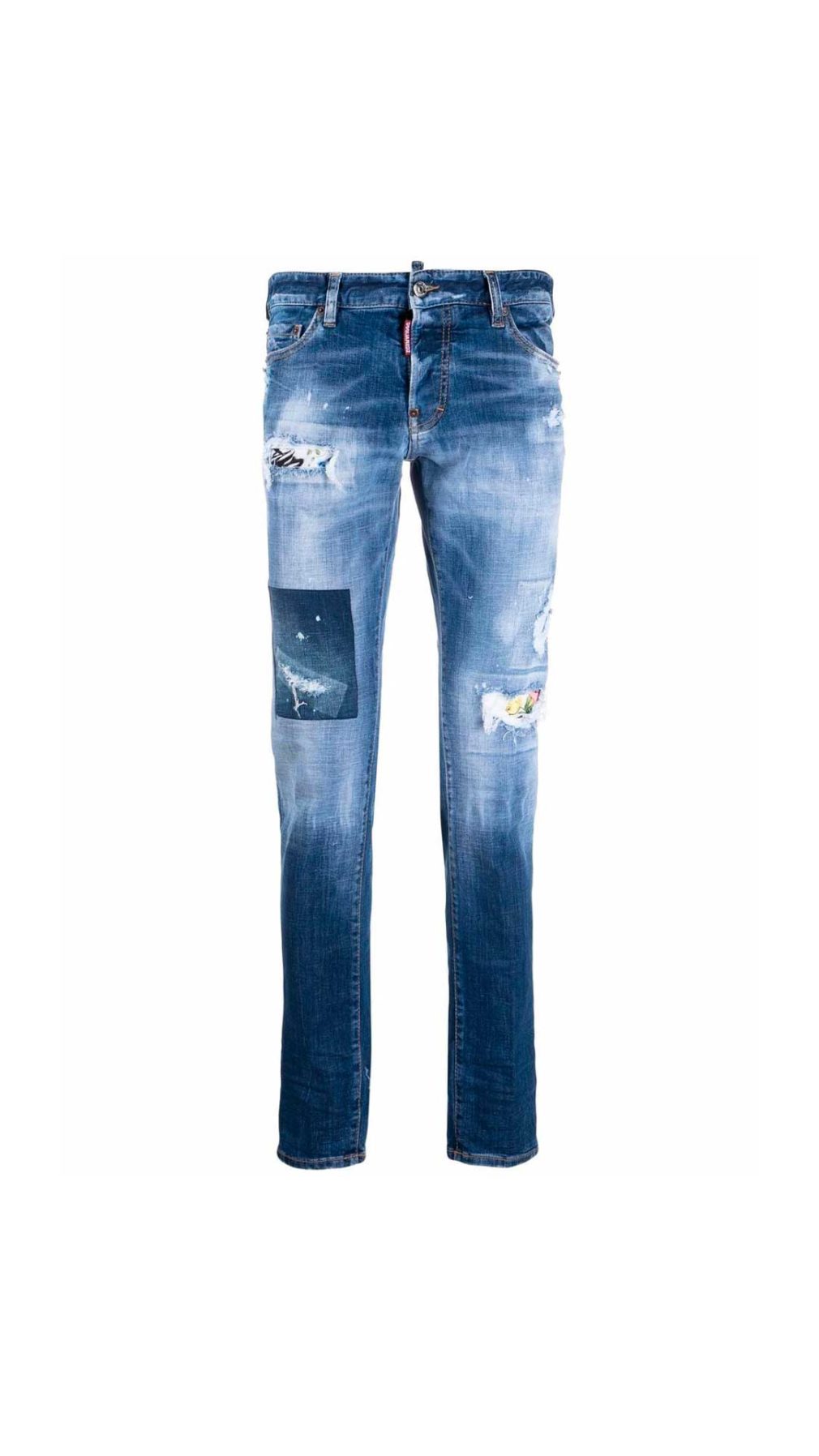 Jeans Slim Dsquared2 con motivos florales en parches