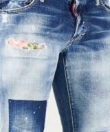 Jeans Slim Dsquared2 con motivos florales en parches