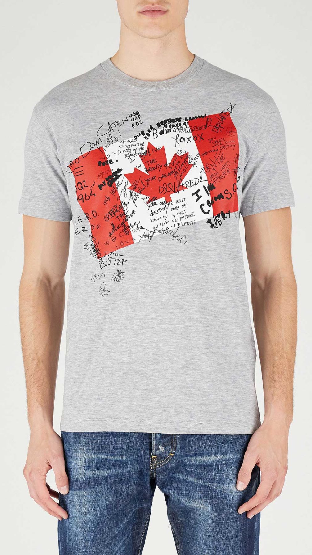 Camiseta Dsquared2 con estampado de hoja de Canadá