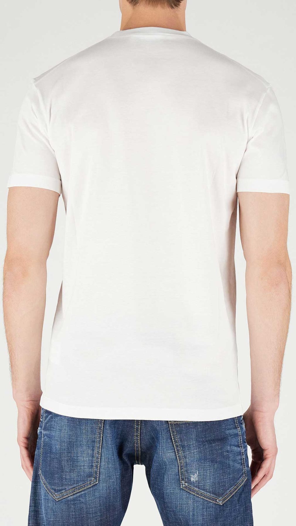 Camiseta blanca Dsquared2 con estampado de hoja de Canadá