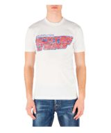 Camiseta blanca DSquared2 Caten Twins logo parte delantera