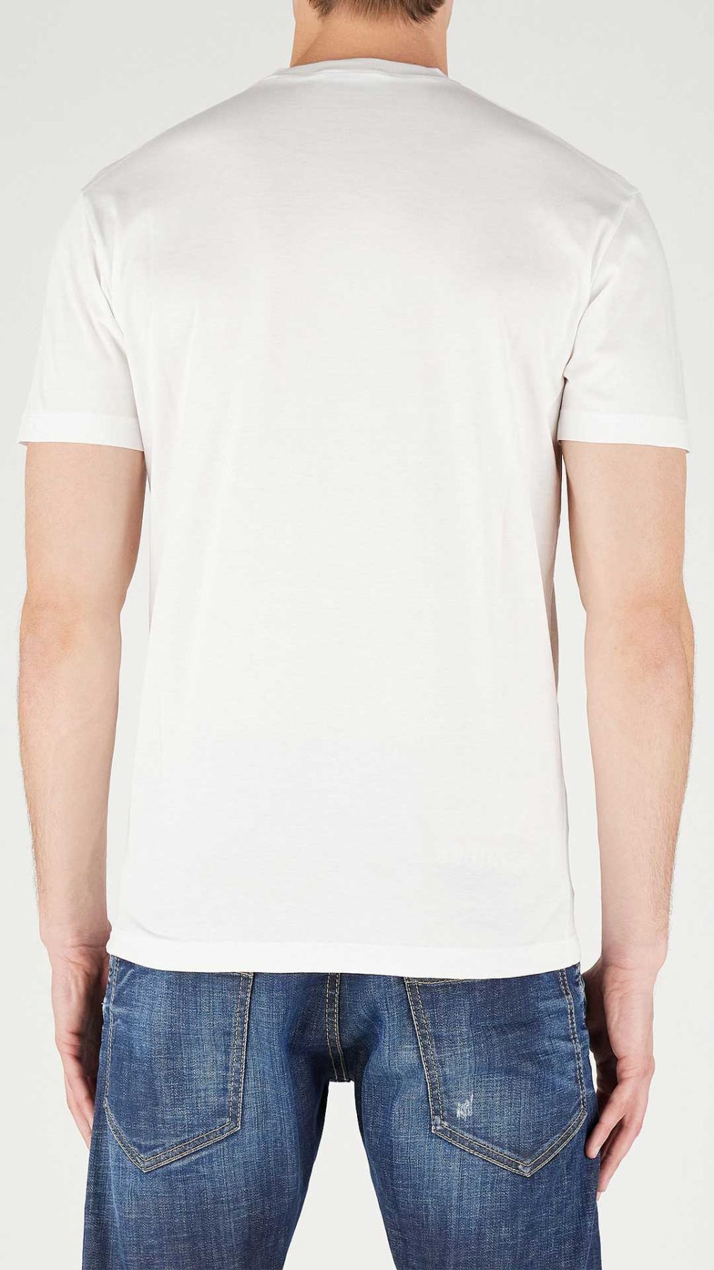 Camiseta blanca DSquared2 Caten Twins logo parte delantera