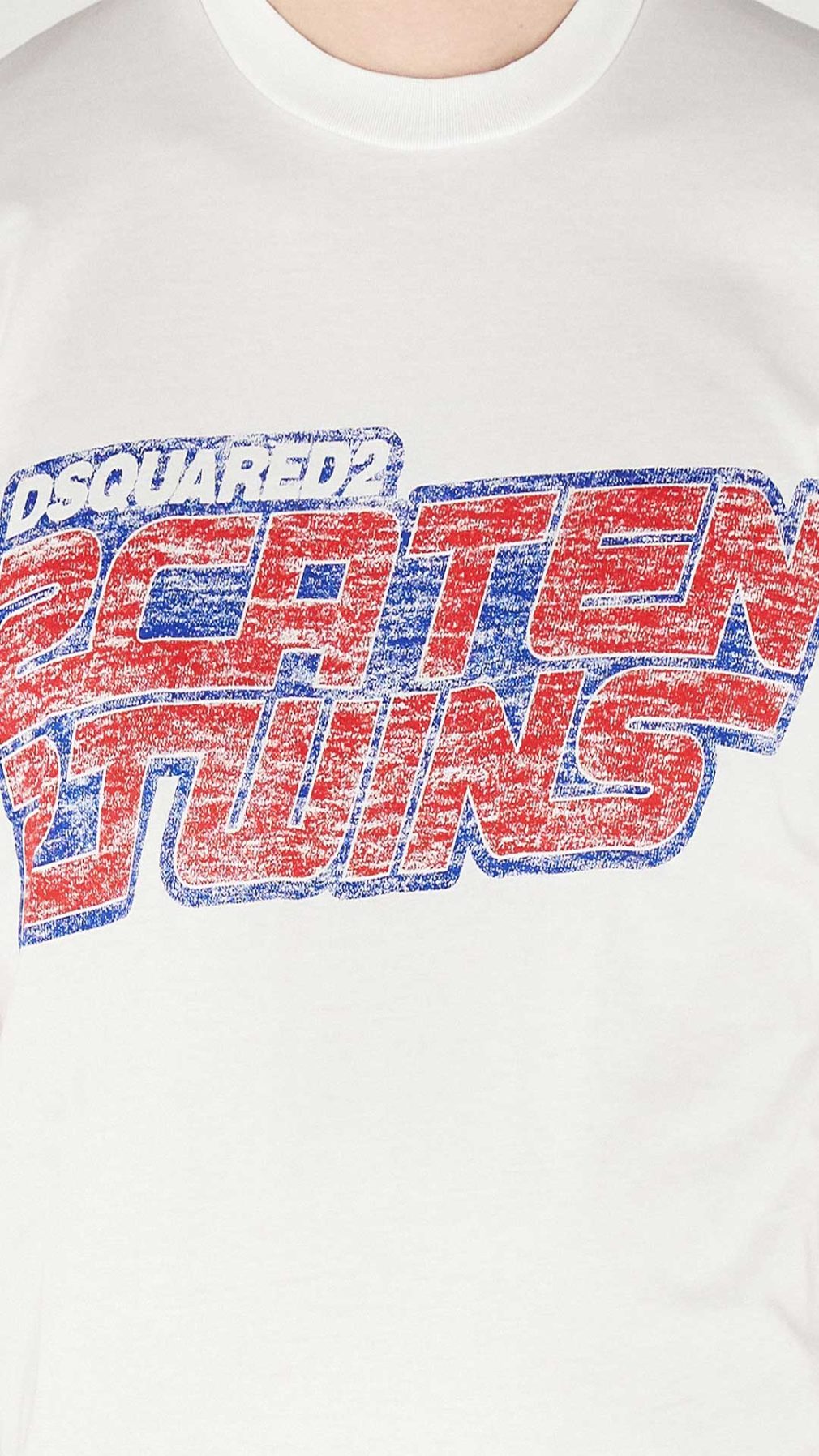 Camiseta blanca DSquared2 Caten Twins logo parte delantera