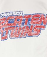 Camiseta blanca DSquared2 Caten Twins logo parte delantera