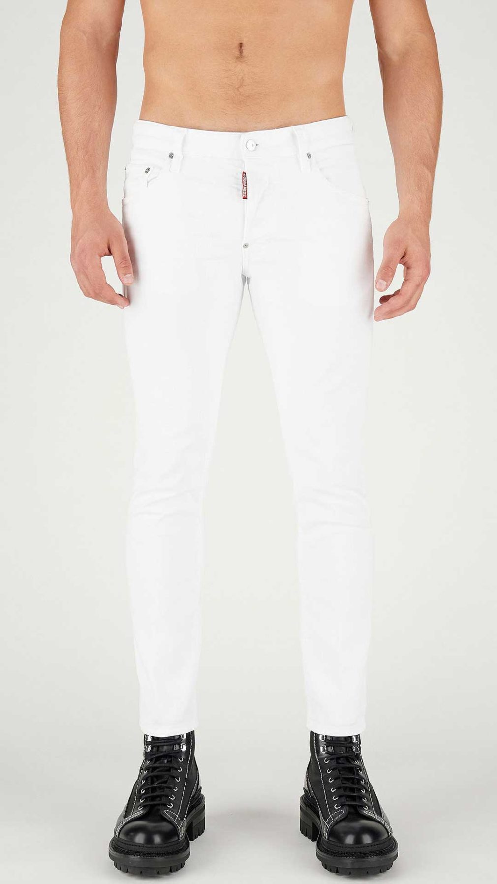 Jeans Skater Dsquared2 etiqueta white bull