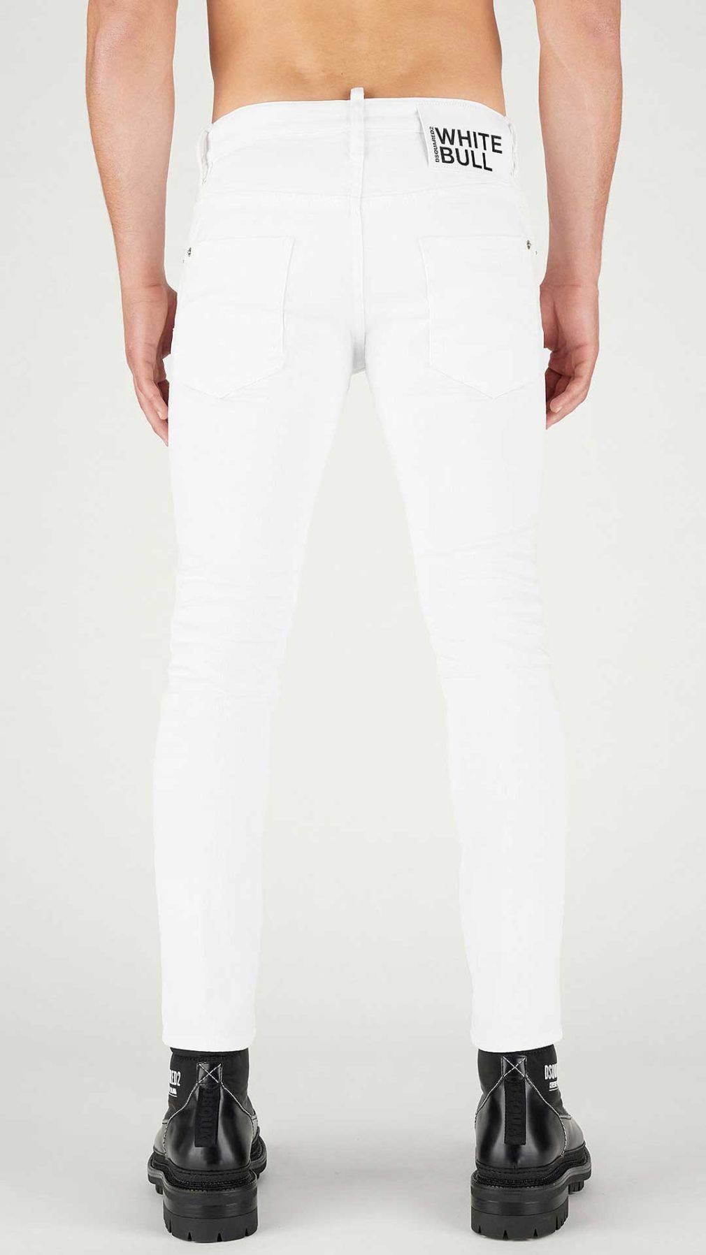 Jeans Skater Dsquared2 etiqueta white bull
