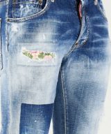 Jeans Skater Dsquared2 con motivos florales en los parches