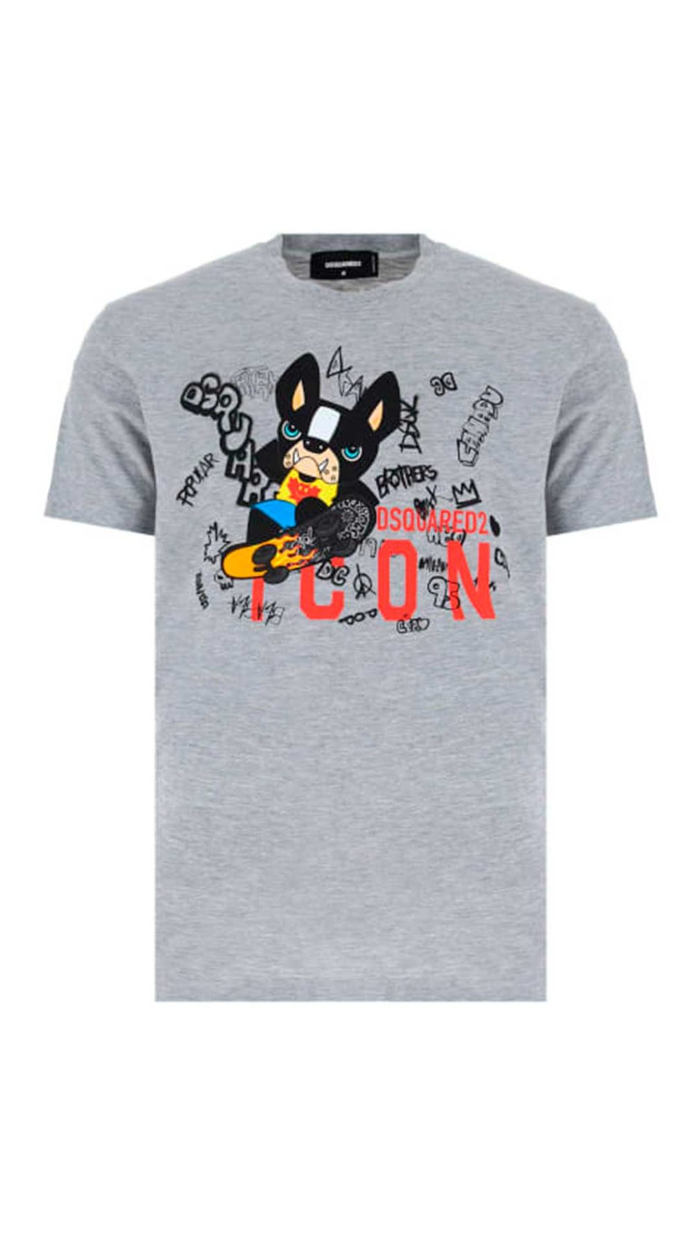 Camiseta gris Dsquared2 con logo estampado en l aparte delantera