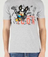 Camiseta gris Dsquared2 con logo estampado en l aparte delantera
