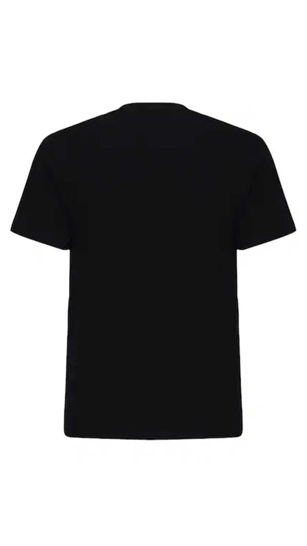 Camiseta negra de Moschino con banda en contraste y maxilogo estampado