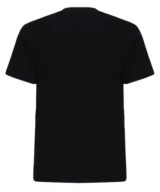 Camiseta negra de Moschino con banda en contraste y maxilogo estampado