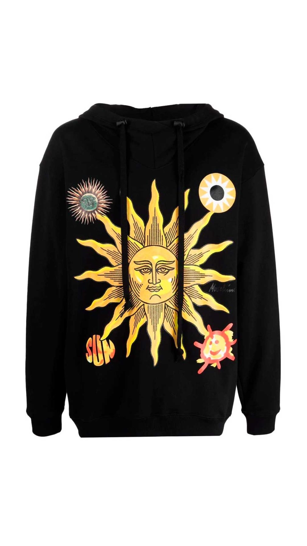 Sudadera Moschino con capucha y estampado en la parte delantera