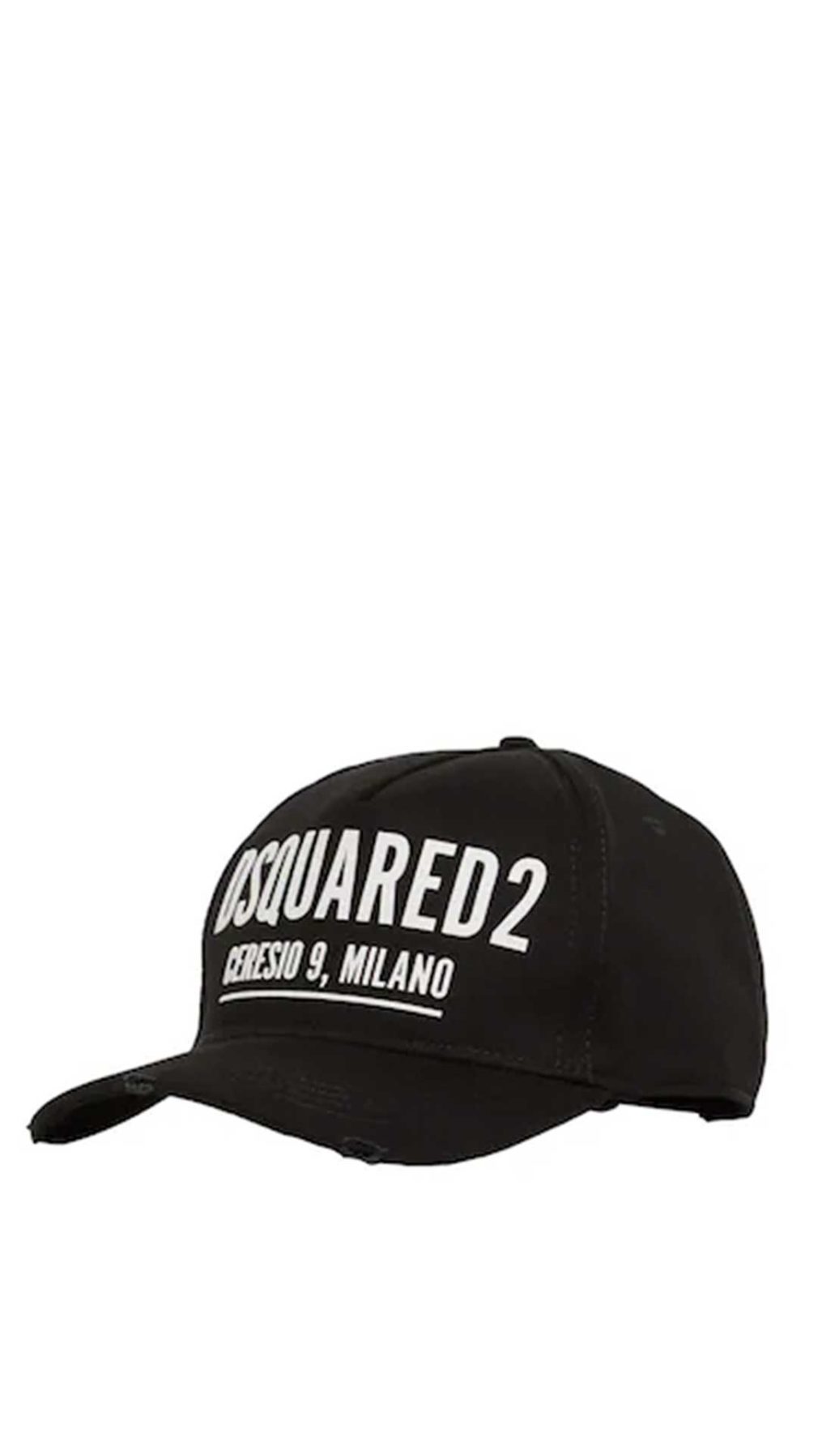 Gorra negra con logo dsquared2 en la parte delantera