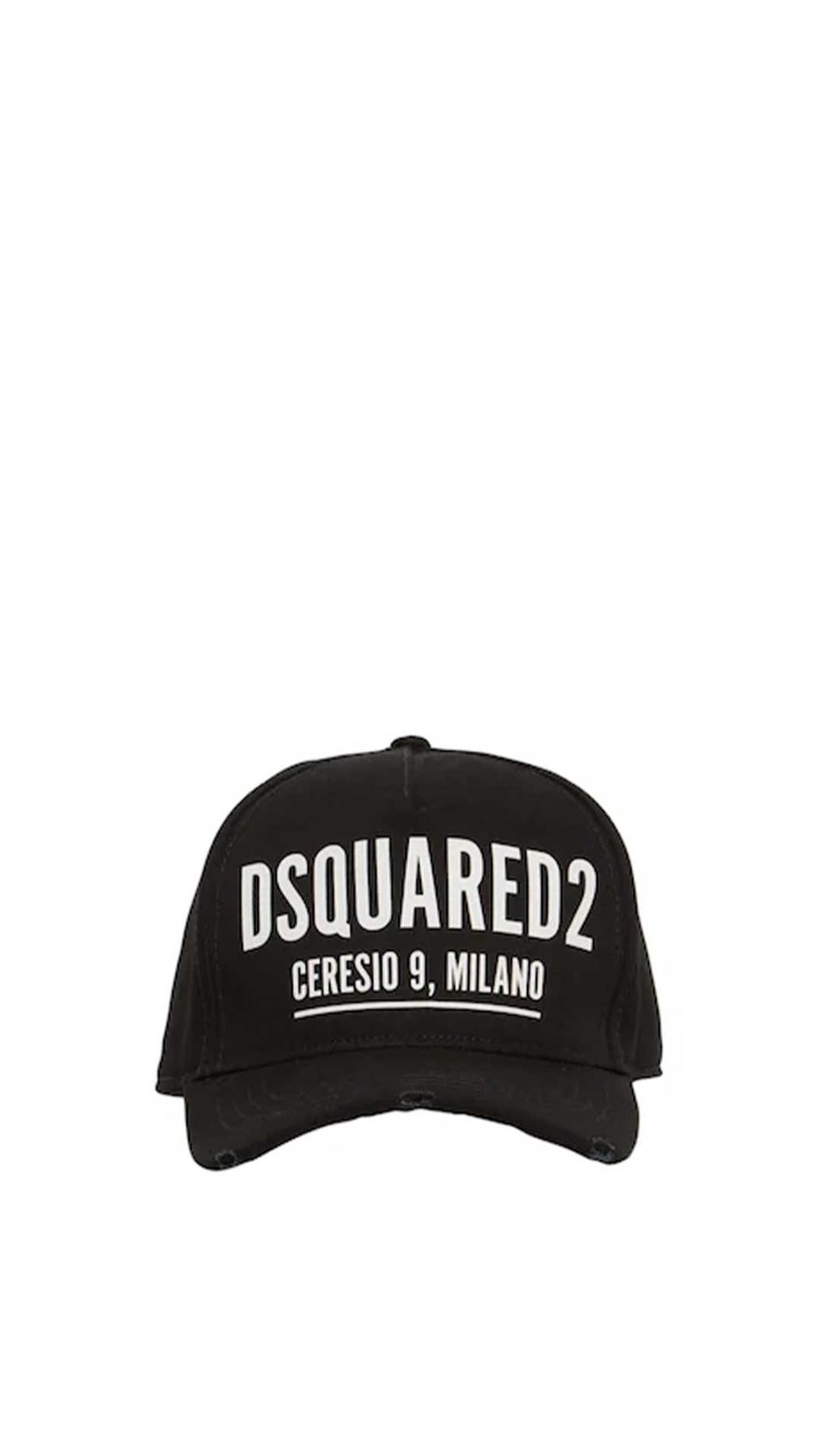 Gorra negra con logo dsquared2 en la parte delantera