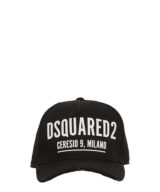 Gorra negra con logo dsquared2 en la parte delantera