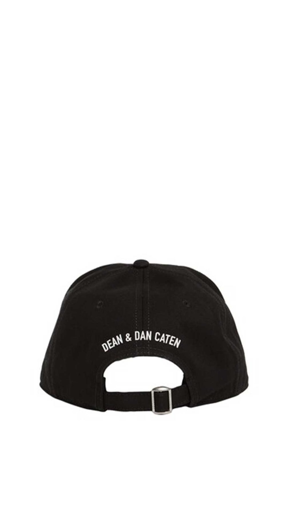 Gorra negra con logo dsquared2 en la parte delantera