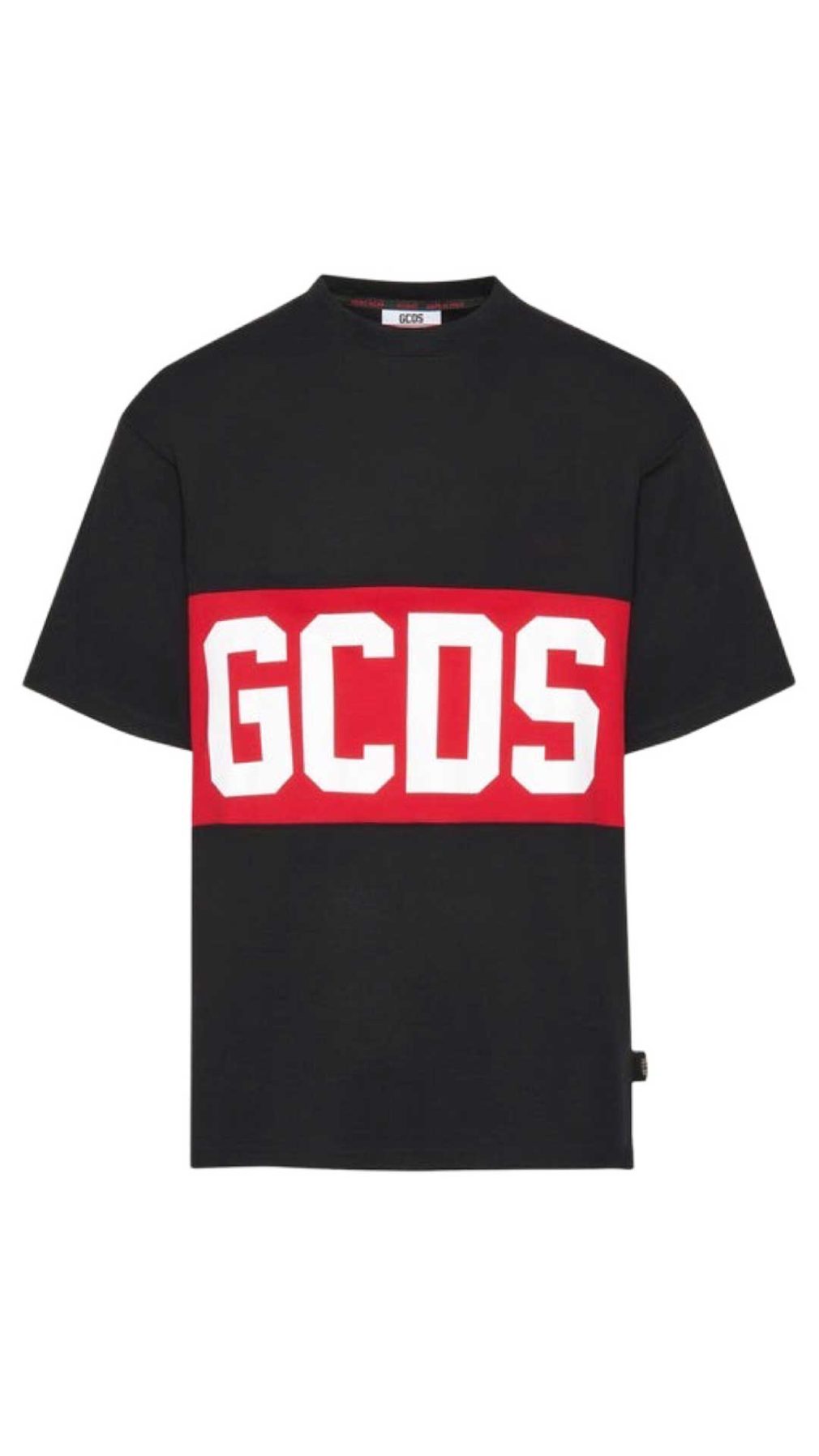 Camiseta negra GCDS con logo estampado